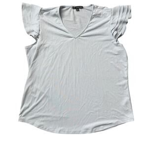 Adrianna Papell Mint Green Cap Sleeve Blouse SZ M women business casual office